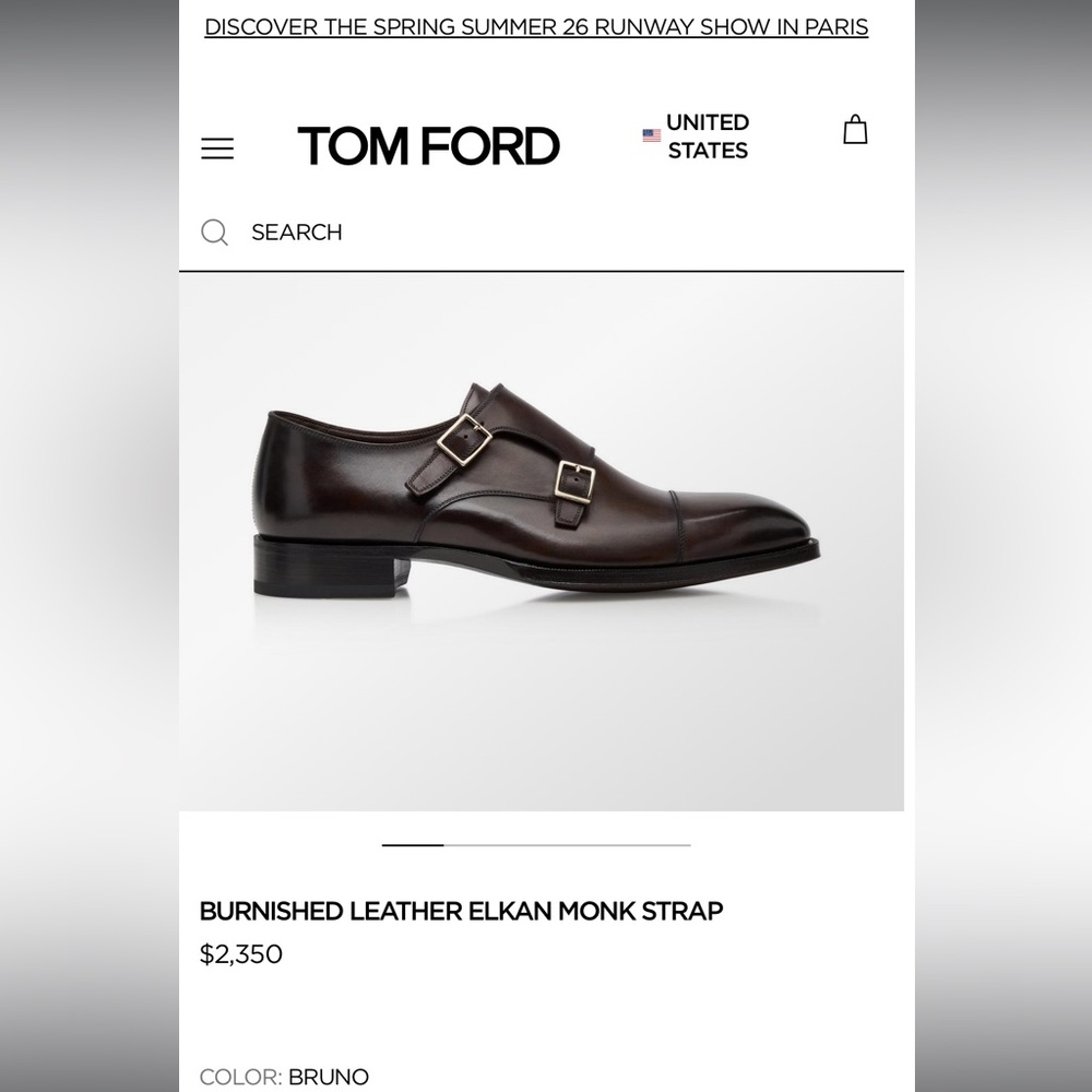ºTOM FORDº Burnished Leather — ELKAN MONK STRAP ★Price Drop★